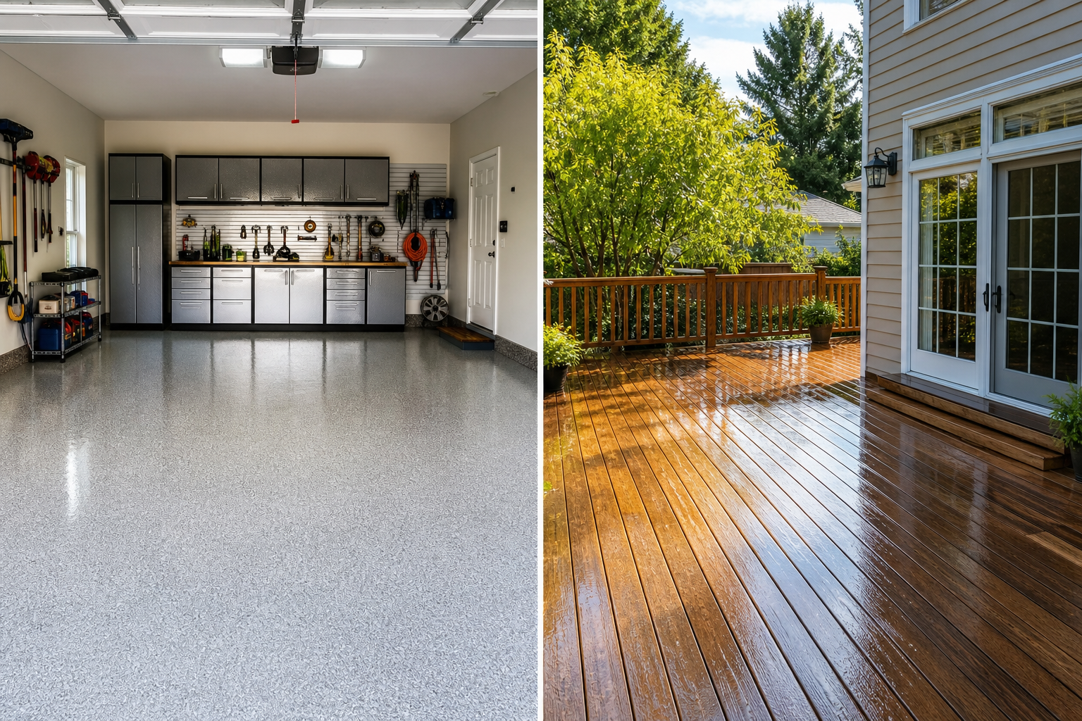 Garage et terrasse